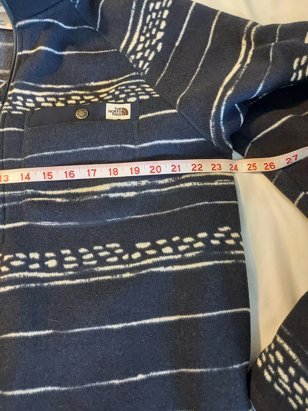 The North Face Printed Gordon Lyons 1/4 Zip Fleece Aviator Navy Kilim Stripe L